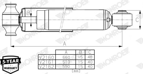 Амортизатор газомасляний monroe V2161