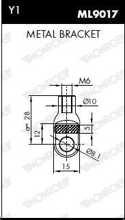Газовая пружина, крышка багажника monroe ML5022