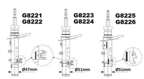 Передний амортизатор (стойка) monroe G8221