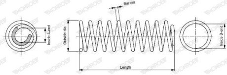 Пружина передняя monroe SP1938