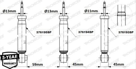 Задний амортизатор (стойка) monroe 376195SP