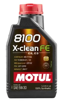 MOTUL 1л 8100 X-CLEAN FE 5W-30 Олива синтетична C2, C3, SP, MB 229.52, PSA B71 2290, RN17, 9.55535-S1, 9.55535-S3 motul 112771