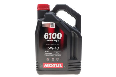 Олива моторна Technosynthese д/авто 6100 Syn-nergy SAE 5W40 (4L) motul 368450