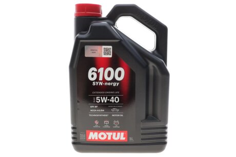 Олива моторна Technosynthese д/авто 6100 Syn-nergy SAE 5W40 (5L) motul 368451