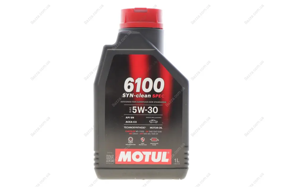 Олива моторна Technosynthese д/авто MOTUL 6100 Syn-clean Spec 5W30 1L motul 814311