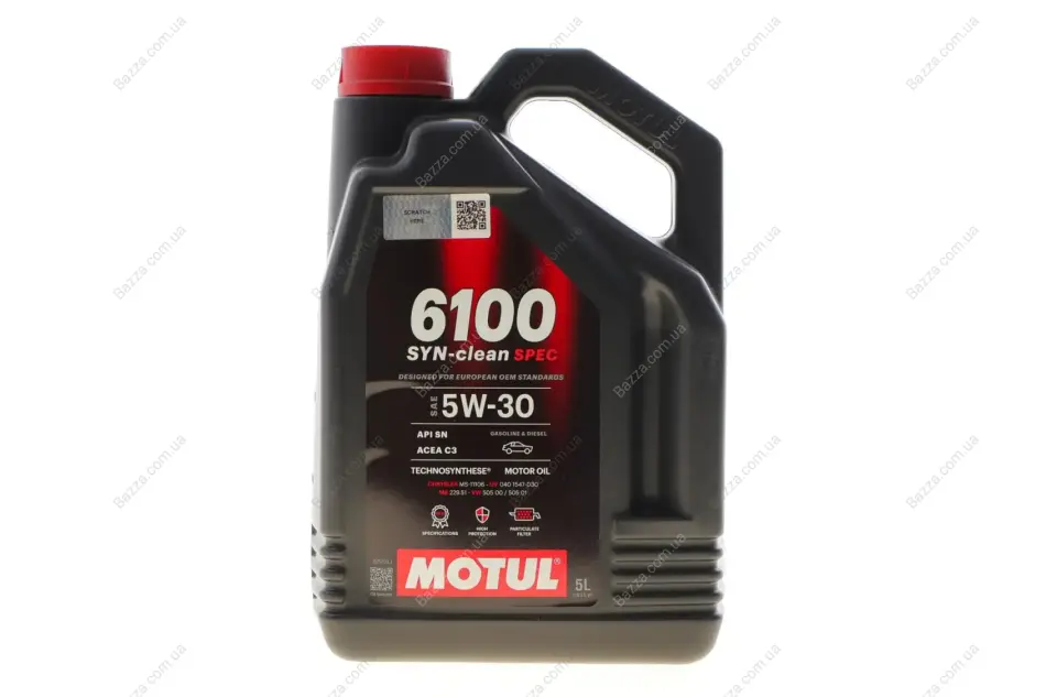 Олива моторна Technosynthese д/авто MOTUL 6100 Syn-clean Spec 5W30 5L motul 814351