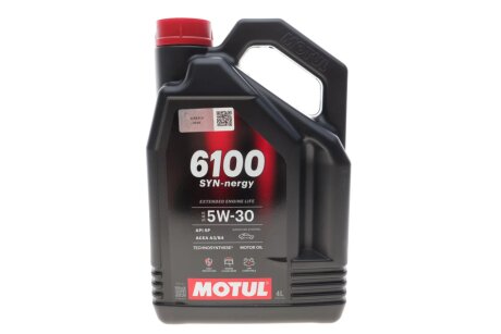 Олива моторна Technosynthese д/авто 6100 Syn-nergy SAE 5W30 (4L) motul 838450