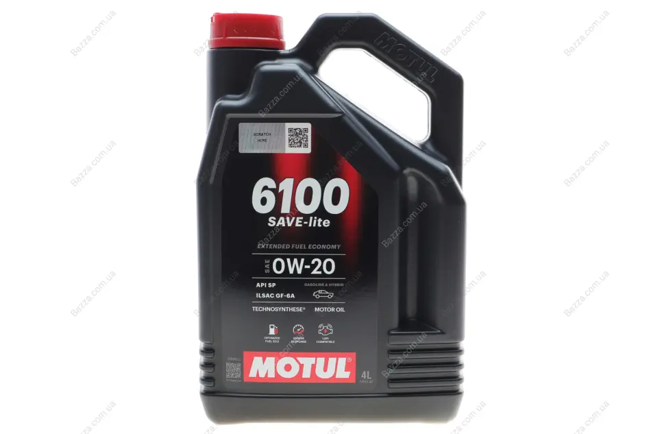 Олива моторна Technosynthese д/авто MOTUL 6100 Save-lite 0W20 4L motul 842050