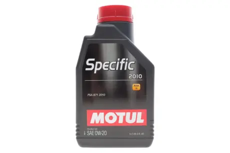 Олива моторна 100% синтетична д/авто /Specific 2010 SAE 0W20 (1L)/112767 motul 867611
