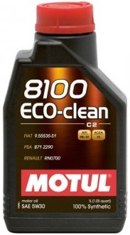 Масло моторное 8100 Eco-Clean 5W-30 (1 л) motul 841511