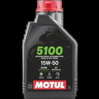 Масло для 4-х тактных двигателей, 5100 15W-50 1L motul 104080