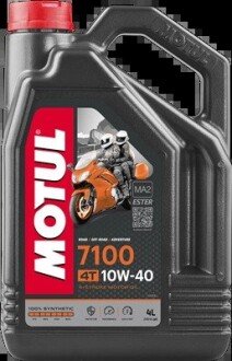 Масло для 4-х тактных двигателей, 7100 4T 10W-40 4L motul 104092