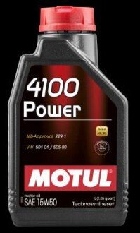 Масло двигателя 4100 POWER 15W-50 1L motul 102773