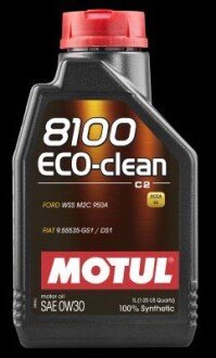 Масло двигателя, 8100 Eco-Clean 0W-30 1L motul 102888