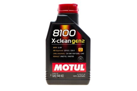 Масло моторное 8100 X-Clean gen2 5W-40 (1 л) motul 854111 на Фольксваген Жук (beetle)