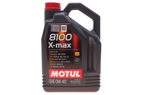 Масло моторное 8100 X-Max 0W-40 (5 л) motul 348206 на Фольксваген Жук (beetle)