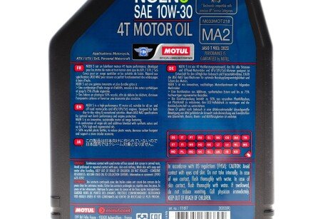 Моторное масло 10w30 motul 839001