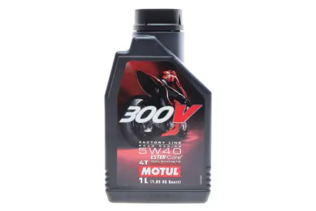 Олива мот 4T 300V FL 5W40 1L для мотодвигунiв motul 836011