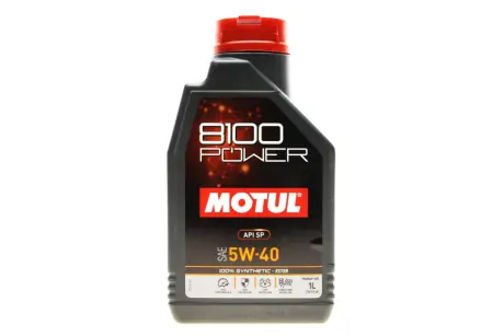 Олія моторна 100% синтетична естерова д/авто MOTUL 8100 Power 5W40 1L motul 824601