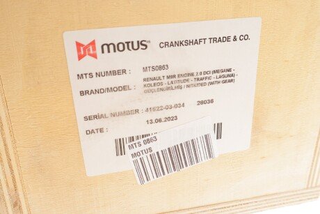 Коленвал Trafic/Vivaro 2.0dCi 06- motus MTS0863