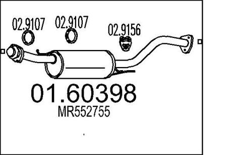 Глушник mts 01.60398 на Митсубиси Pajero sport