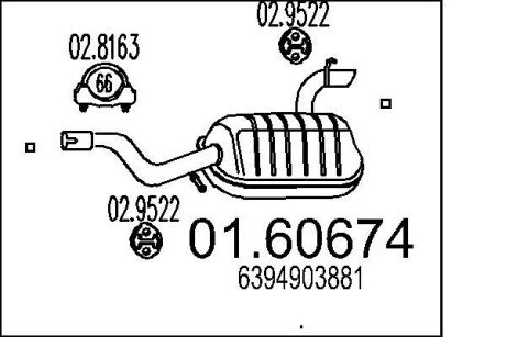 Глушник mts 01.60674 на Мерседес Viano w639