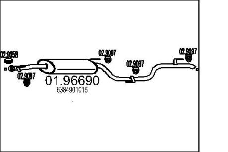 Глушник mts 01.96690 на Мерседес Вито 638