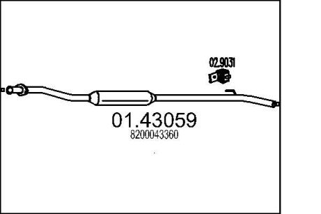 Труба глушника mts 01.43059 на Рено Cимбол