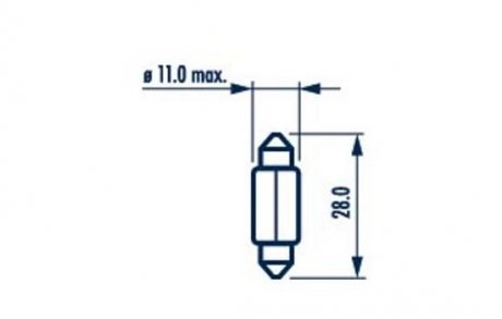 Автолампа C10W 11x28 12V 10W SV8,5 narva 173153000