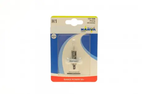 Автолампа H1 55W P14,5S RP50+ 12V 55W P14,5s BL NARVA 483344000