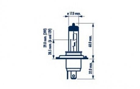 Автолампа H4 12V 60/55W P43t narva 48881B1