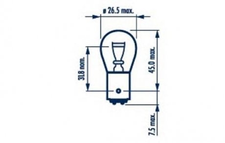 Автолампа P21/5W 24V 21/5W BAY15d narva 17925