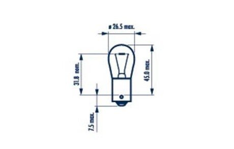 Автолампа PY21W AMBER 12V 21W BAU15s narva 176383000