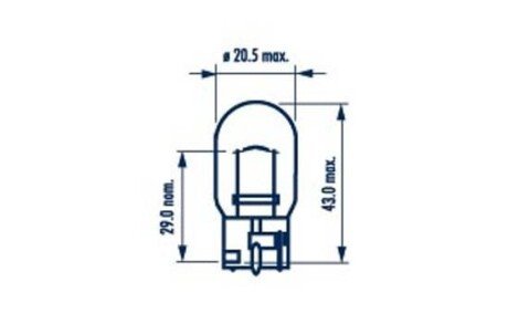 Автолампа WY21W AMBER 12V 21W W3x16d narva 176293000