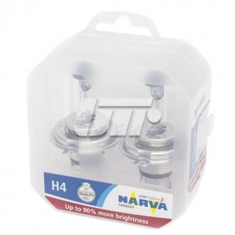 Лампа накаливания SET H4 12V 60/55 W P43t RANGE POWER +90 (к-т 2шт) narva 48003S2 на Ниссан Примера р10