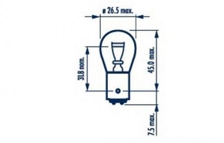 Лампа P21/5W 12V 21/5W BAY 15d narva 17916