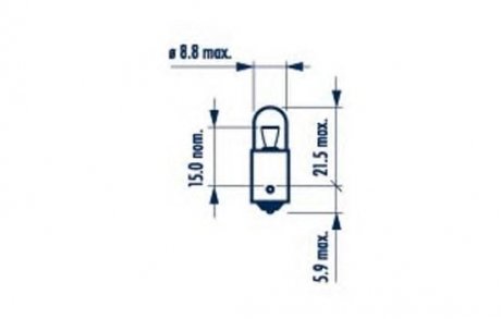 Лампа T4W 12V 4W BA9S T8,5X24,5 narva 17131