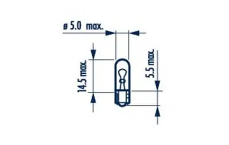 Лампа W2.3W 12V 2.3W W2x4.6d NARVA 17073 Шкода Октавия тур