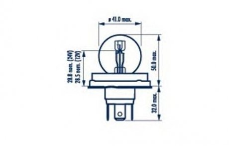 R2 12V 45/40W P45t |ASSYMETRICAL LAMPS| narva 49211