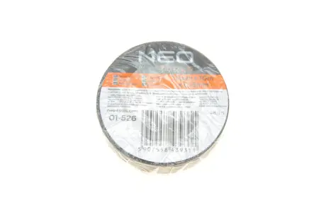Стрічка ізоляційна чорна 15 mm x 0.13 mm x 10m NEO TOOLS 01526
