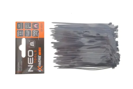 Стяжки кабельні кабельні EXTREME 2,5 × 100 мм, чорні, 100 шт. NEO TOOLS 01621