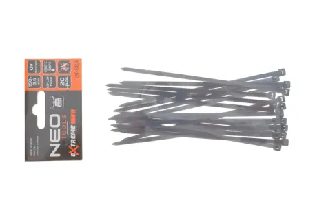 Стяжки кабельні EXTREME 3,6 × 150 мм, чорні, 20 шт. NEO TOOLS 01625