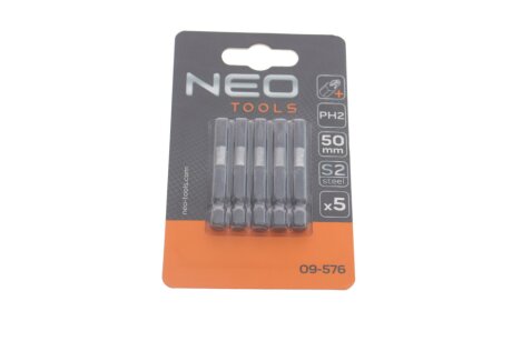 Біти ударні S2, 50 мм, PH2 - 5 шт. neo tools 09576