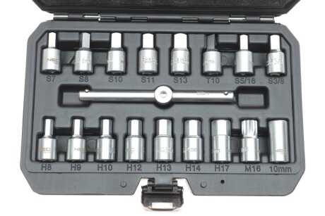 Головки для зливу оліі 3/8", набір 18 шт. neo tools 11235
