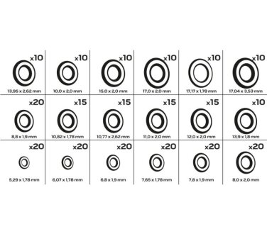 Прокладки (O-ring HNBR), набір 270 шт. neo tools 11976
