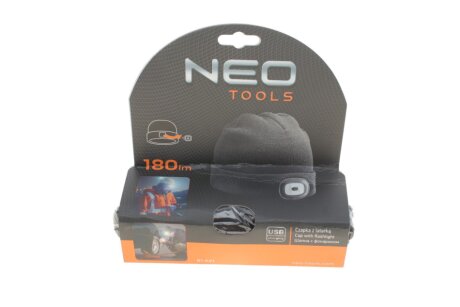 Шапка з ліхтариком neo tools 81621