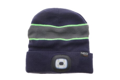 Шапка з ліхтариком, темно-синьо-сіро-зелений PREMIUM neo tools 81630