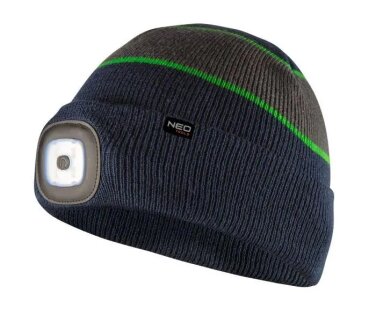 Шапка з ліхтариком, темно-синьо-сіро-зелений PREMIUM neo tools 81630