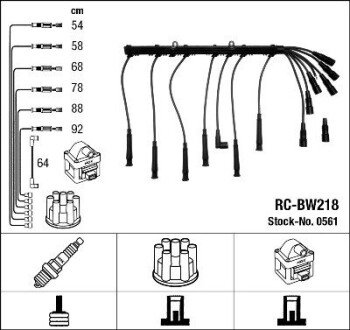 К-кт проводiв (RC-BW218) BMW 3/5 ""2,0-2,7 ""81-93 ngk ""0561" на Бмв Е30