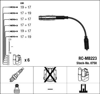 Комплект проводів запалення ngk 0758 на Мерседес C-Class S202